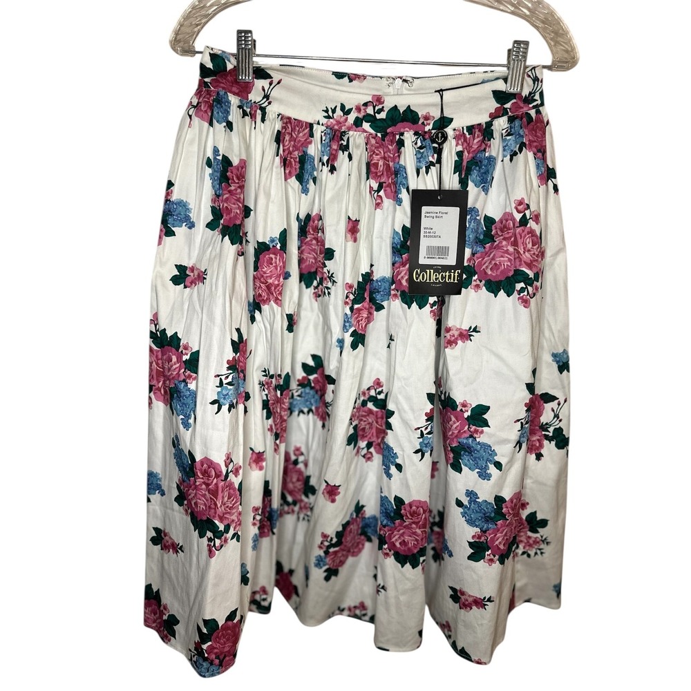 NWT Collectif Vintage-Style Floral Skirt | Size M - Picture 2 of 11